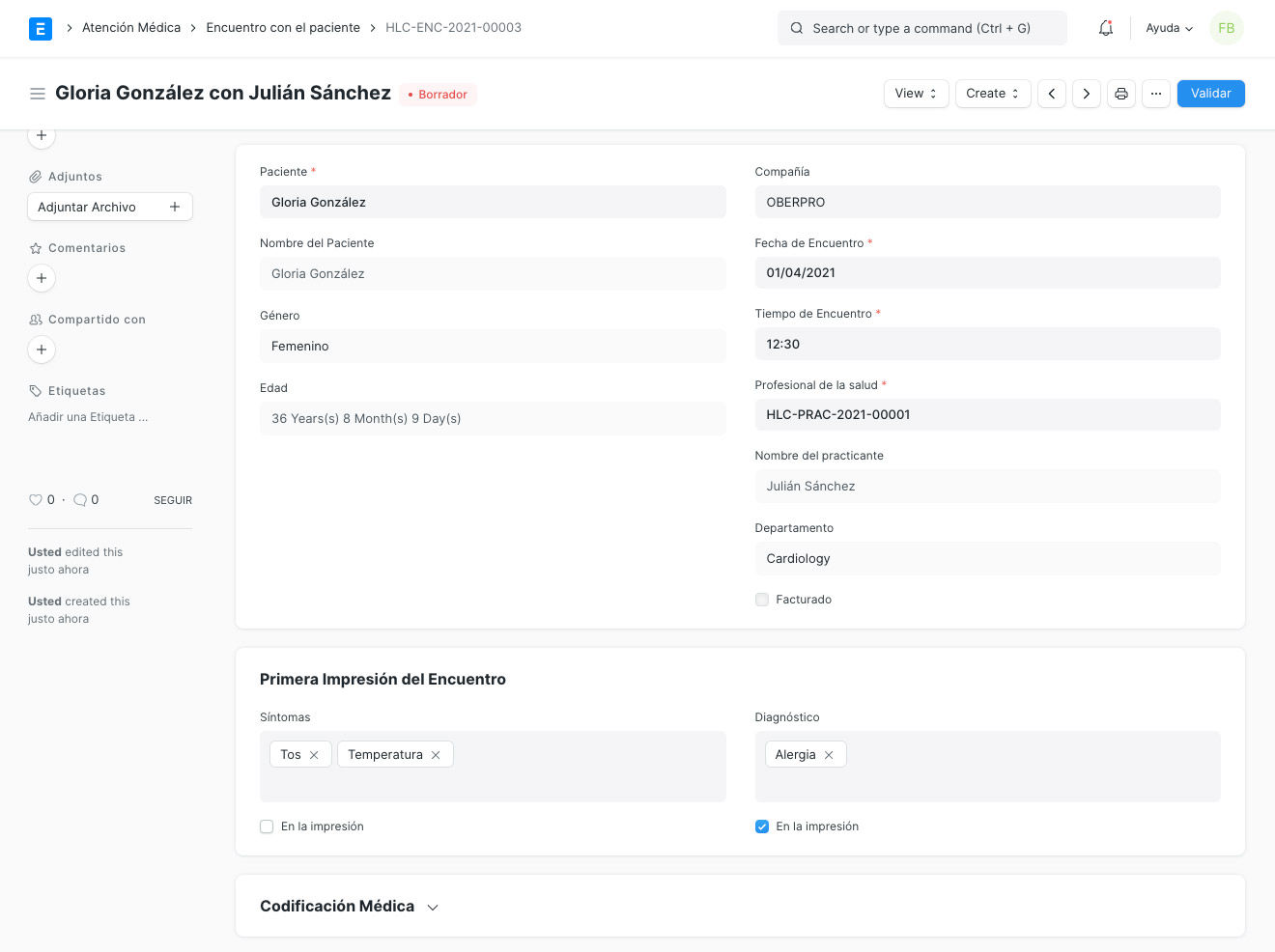 Consulta de Pacientes ERPNext